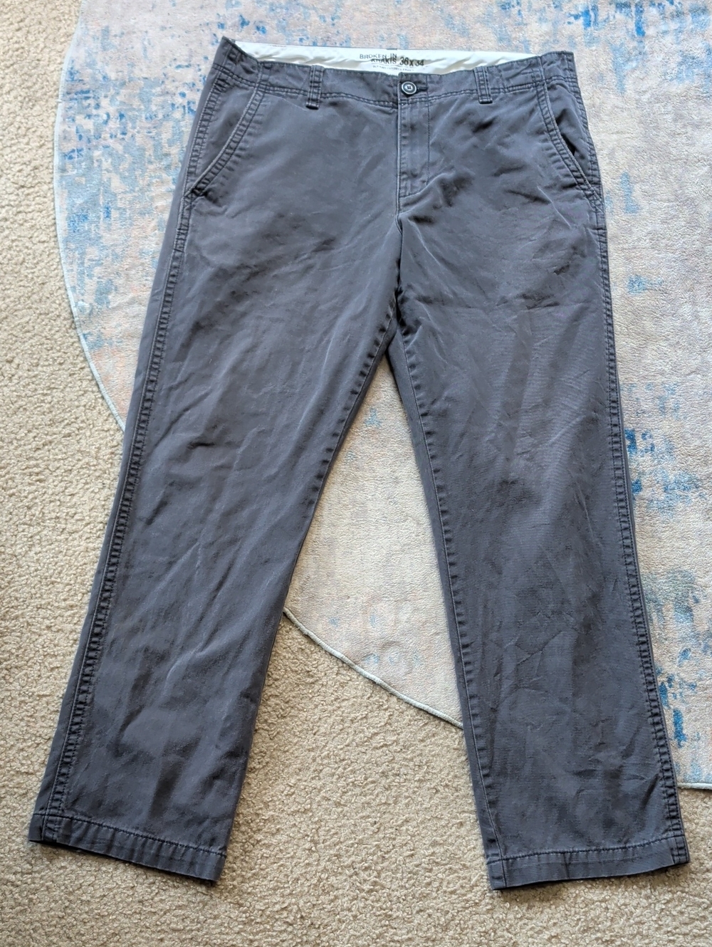 Old Navy Men's Charcoal Gray Chinos 36x34 US 100% Cotton